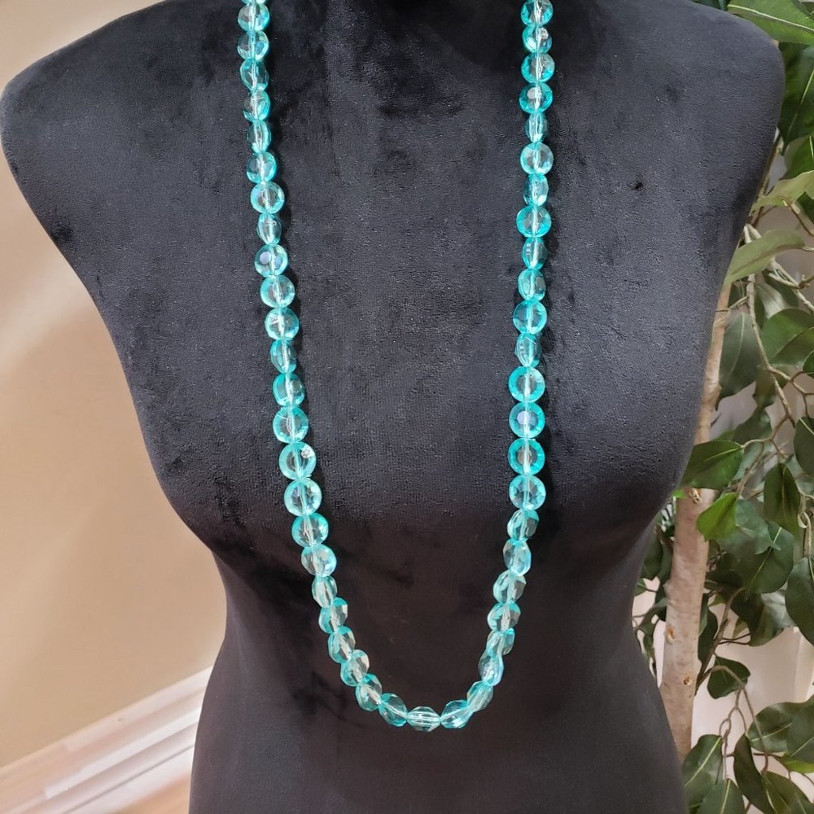 Mint Womens Fashion Crystal Beaded Long Statement Necklace Jewelry Adjustable 35$